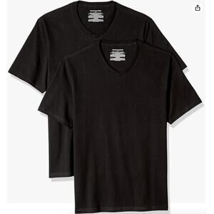 Amazon Essentials Men's Regular-Fit V-Neck T-Shirt, Pack of 2, XS